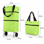 Falttasche mit Rollen – Einkaufstrolley und Schultertasche -    Zorenza