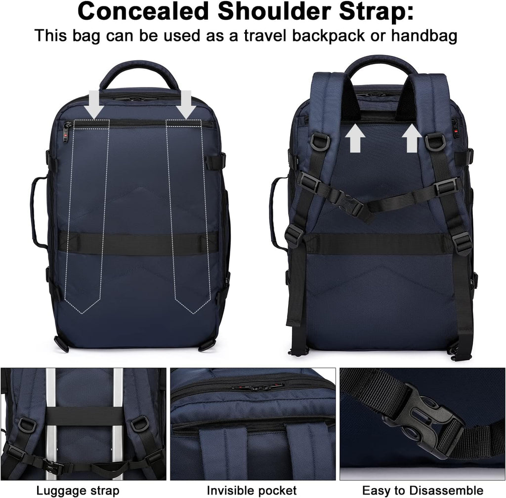 Erweiterbarer Reiserucksack 45-55L mit Laptopfach – Wasserdicht -    Zorenza