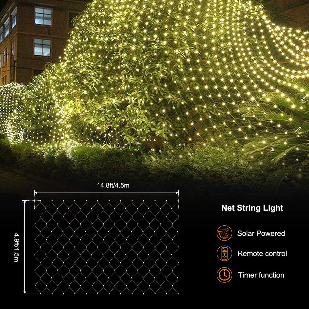 Solar-Lichternet LED mit Netzstruktur für Garten und Terrasse -    Zorenza
