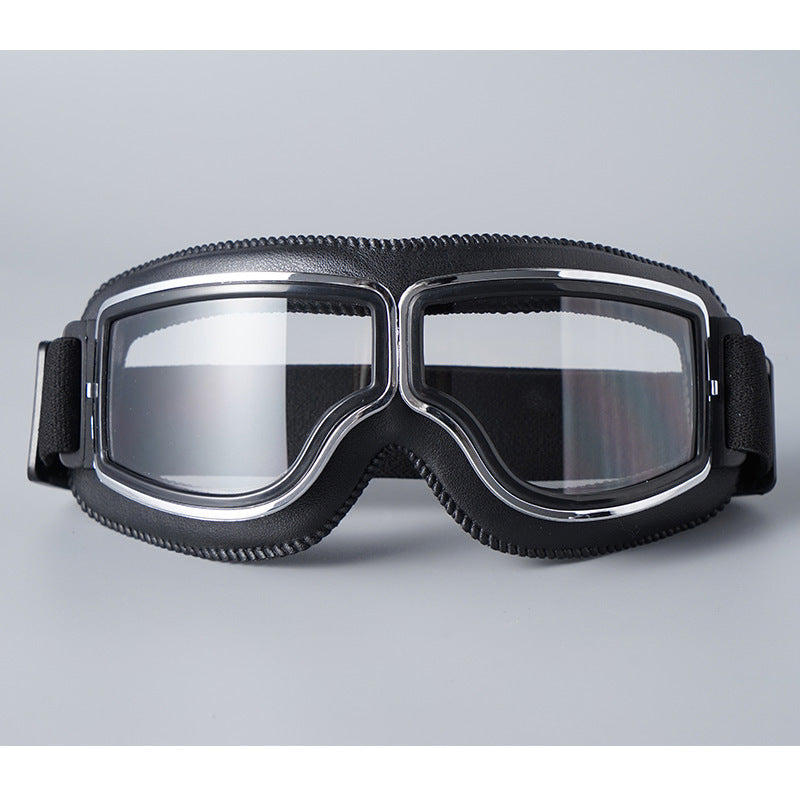 Motorradbrille Vintage-Design mit verstellbarem Gummiband -    Zorenza