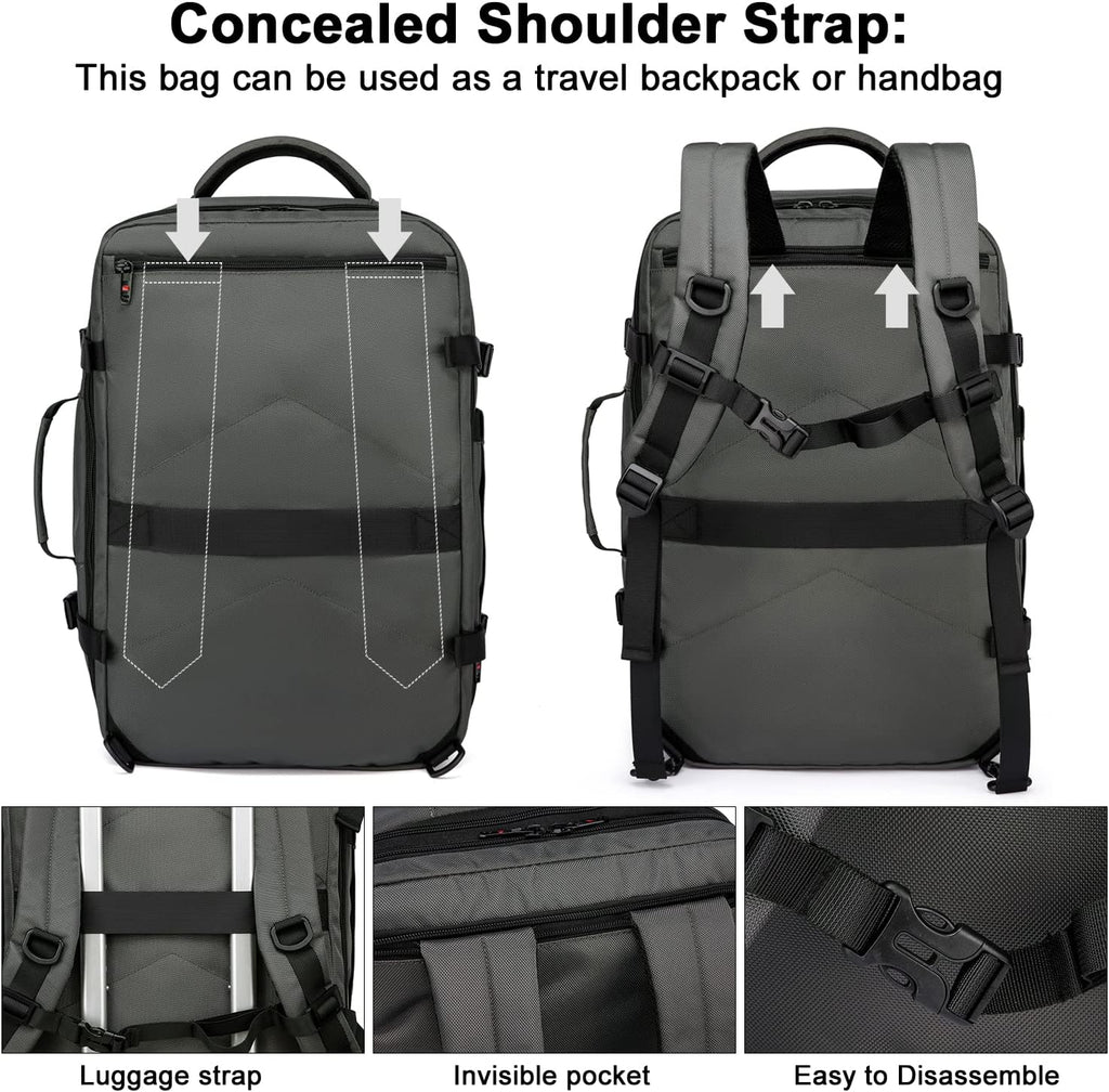 Erweiterbarer Reiserucksack 45-55L mit Laptopfach – Wasserdicht -    Zorenza