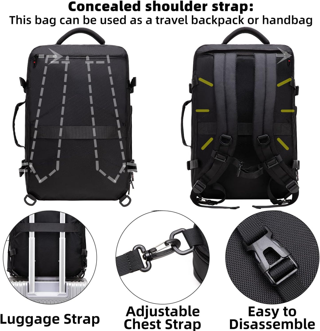 Erweiterbarer Reiserucksack 45-55L mit Laptopfach – Wasserdicht -    Zorenza