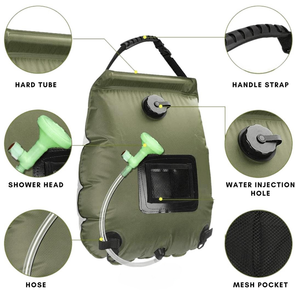 Solardusche faltbar 20 Liter mit Handpumpe -    Zorenza