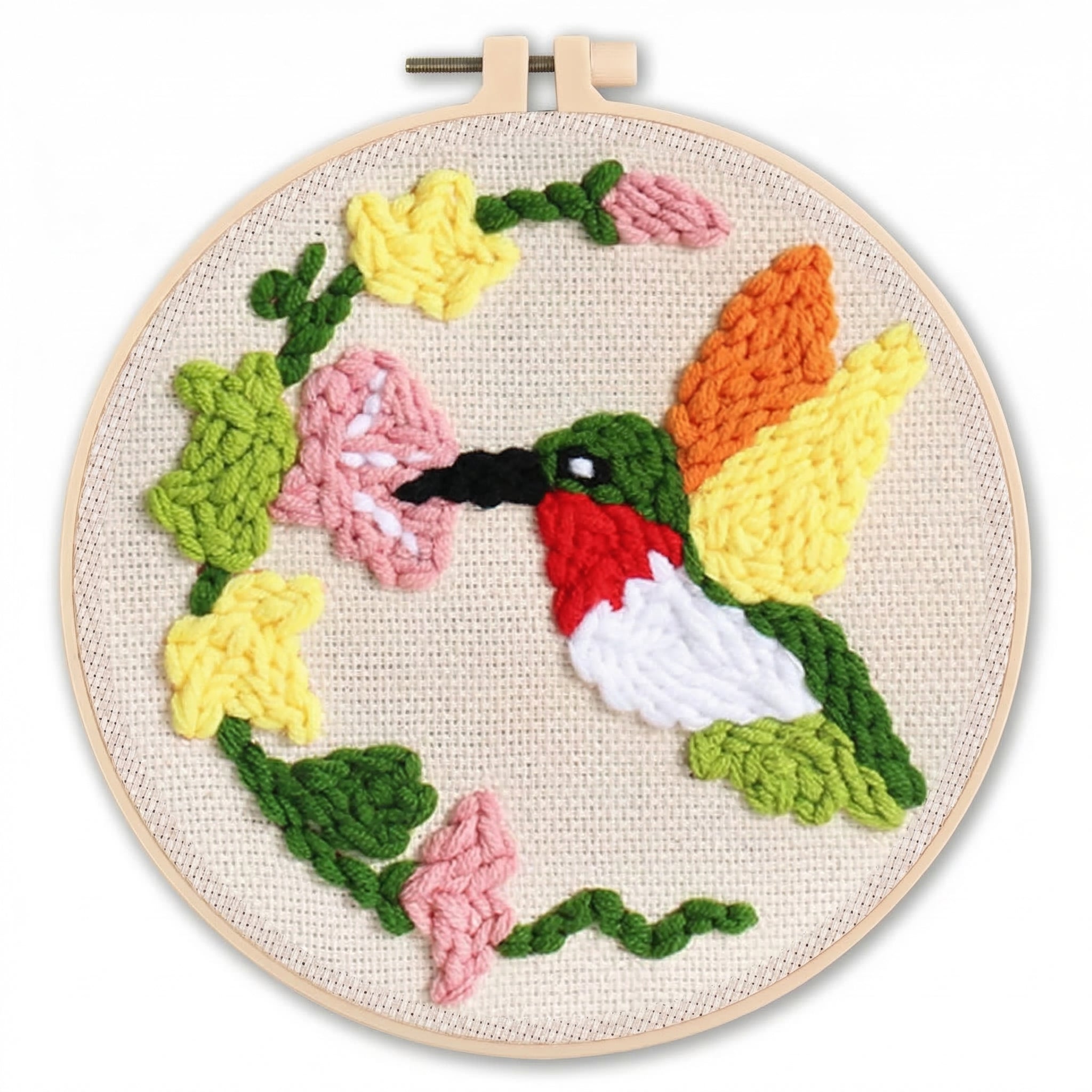 Punch Needle Set mit bunter Wolle und Stickrahmen -    Zorenza