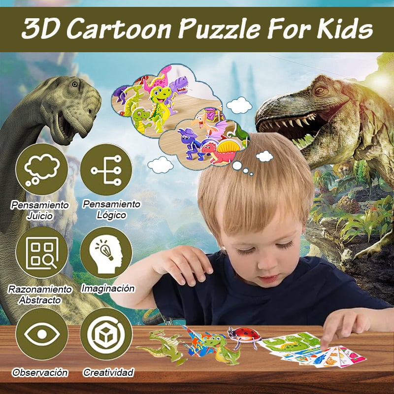 3D Cartoon Puzzle-Set – Pädagogisches Bastelpuzzle für Kinder -    Zorenza