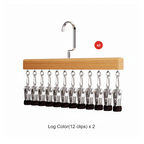 Kleiderbügel Holz drehbar mit Clips für Kleiderschrank-Organisation -    Zorenza