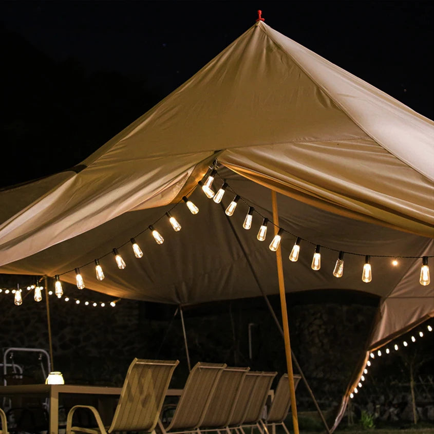 Solar-Lichterkette Edison Retro-Stil IP65 wetterfest -    Zorenza