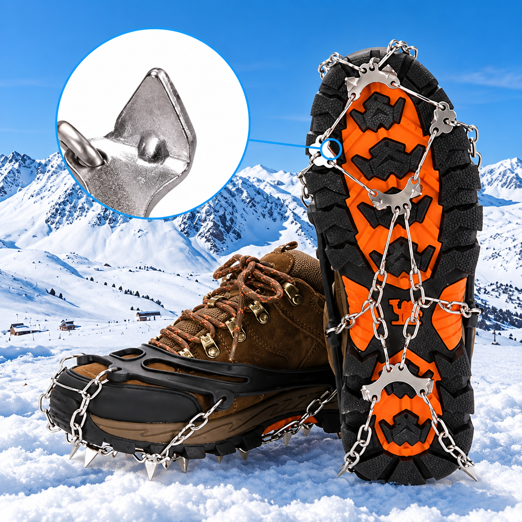 Schuhspikes Grödel Edelstahl – Universalgröße 35-48 -    Zorenza