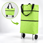 Falttasche mit Rollen – Einkaufstrolley und Schultertasche -    Zorenza