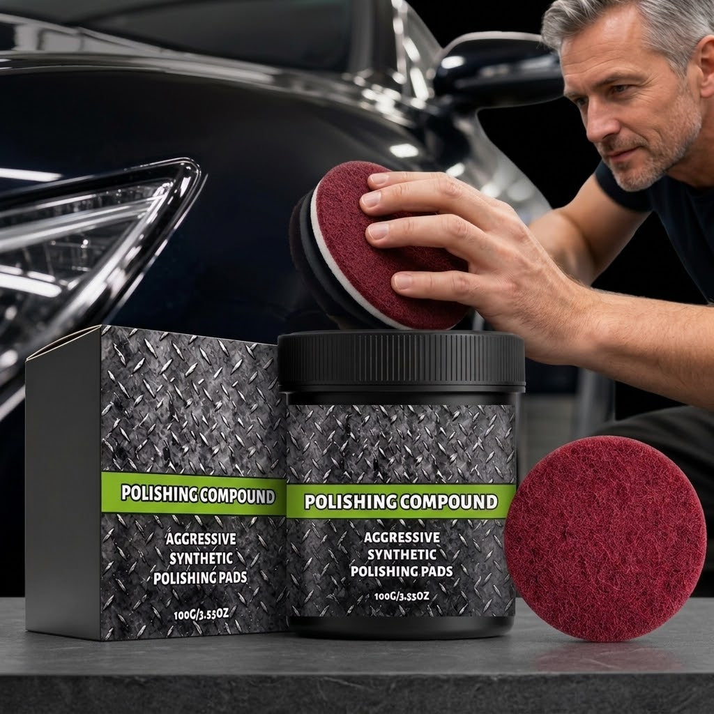 Politurpaste Set mit Polierpad – Metall und Stein -    Zorenza