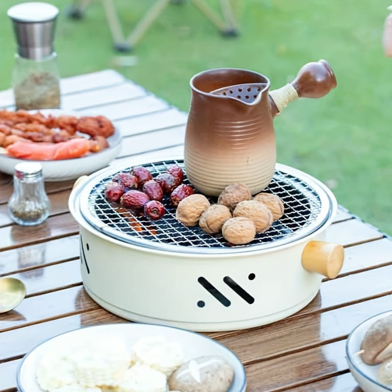 Tischgrill Holzkohle kompakt mit Edelstahl-Rost -    Zorenza