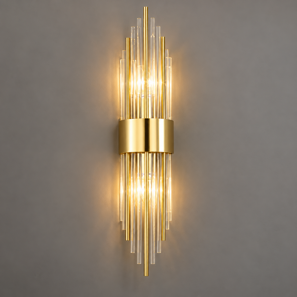 Kristall Wandlampe Edelstahl mit LED-Beleuchtung -    Zorenza