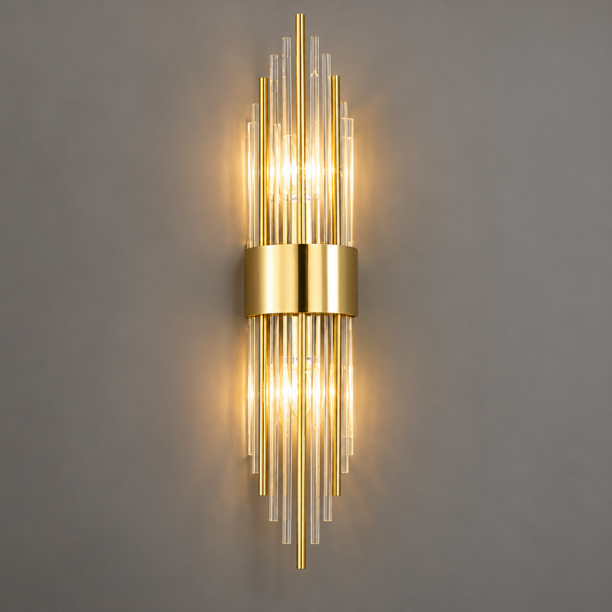 Kristall Wandlampe Edelstahl mit LED-Beleuchtung -    Zorenza
