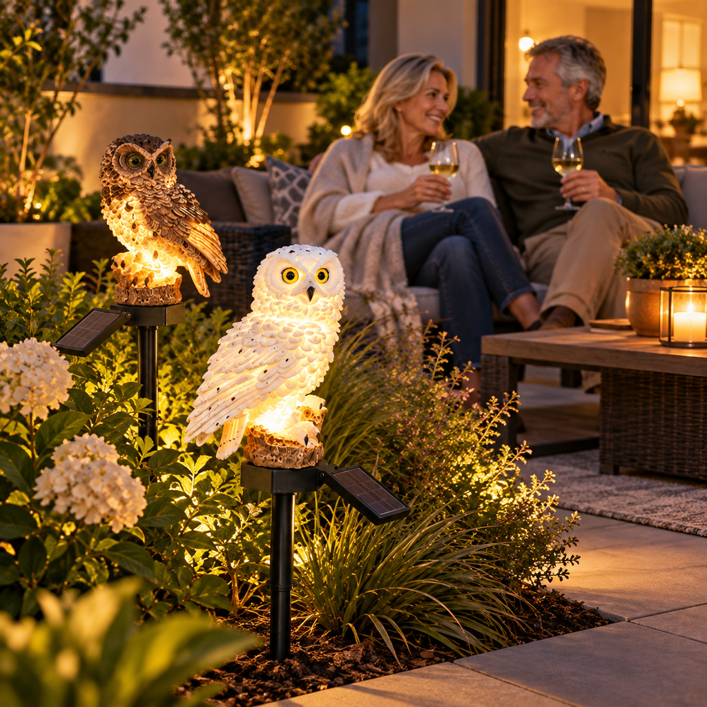 Solarleuchte Eule Garten mit Lichtsensor -    Zorenza
