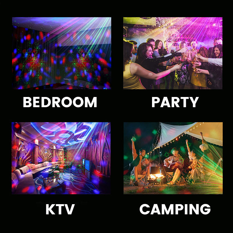 Disco-Projektor mit Laser – RGB-Lichteffekte und Stroboskop -    Zorenza