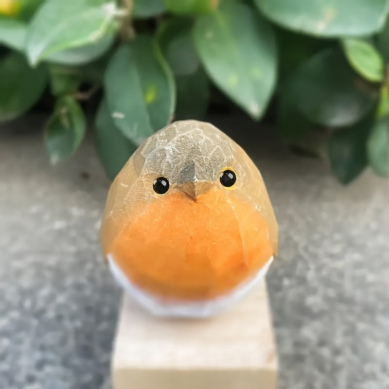 Handgeschnitzte Rotkehlchen-Figur aus Holz -    Zorenza