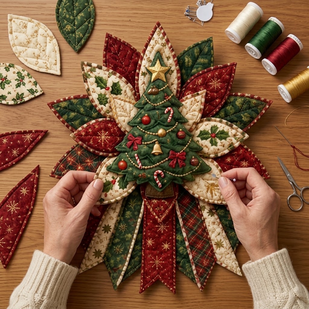 Nähset Weihnachtsfigur zum Selbernähen – Stoff-Ornament für die Tür -    Zorenza