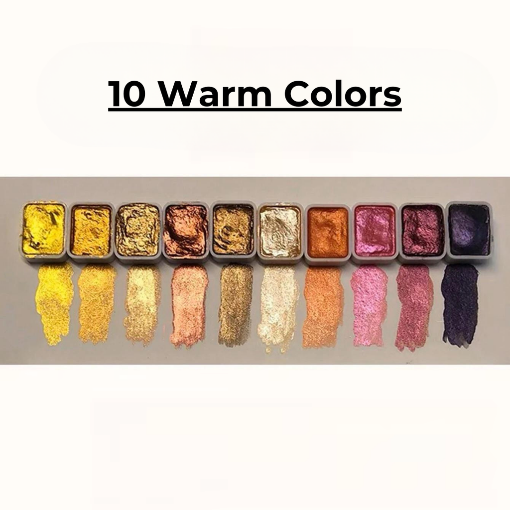 Perlglanz-Pigment-Set mit 10 Farben & Mischpalette Zorenza