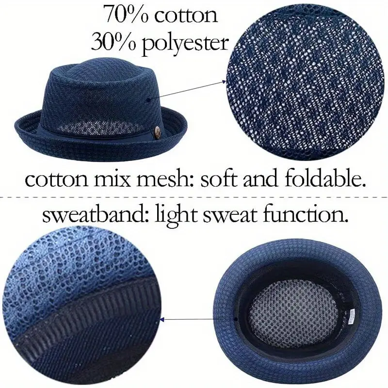 Sommer Fedora Hut Mesh – Leicht und atmungsaktiv für Damen und Herren -    Zorenza