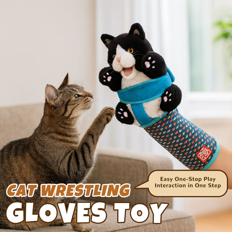 Katzenhandschuh mit Plüschpuppe – Spielen ohne Kratzer Zorenza