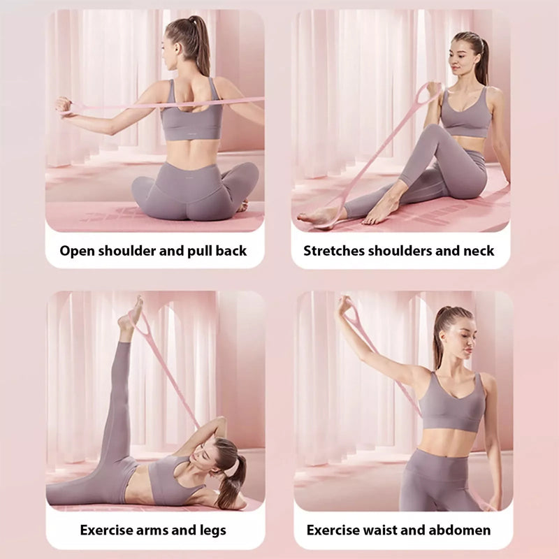 Dehnungsband Silikon mit Anti-Rutsch-Griffen für Yoga und Stretching -    Zorenza