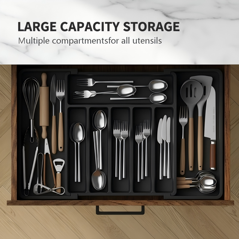 Ausziehbarer Besteck-Schubladenorganizer – Verstellbar 33–57 cm Zorenza