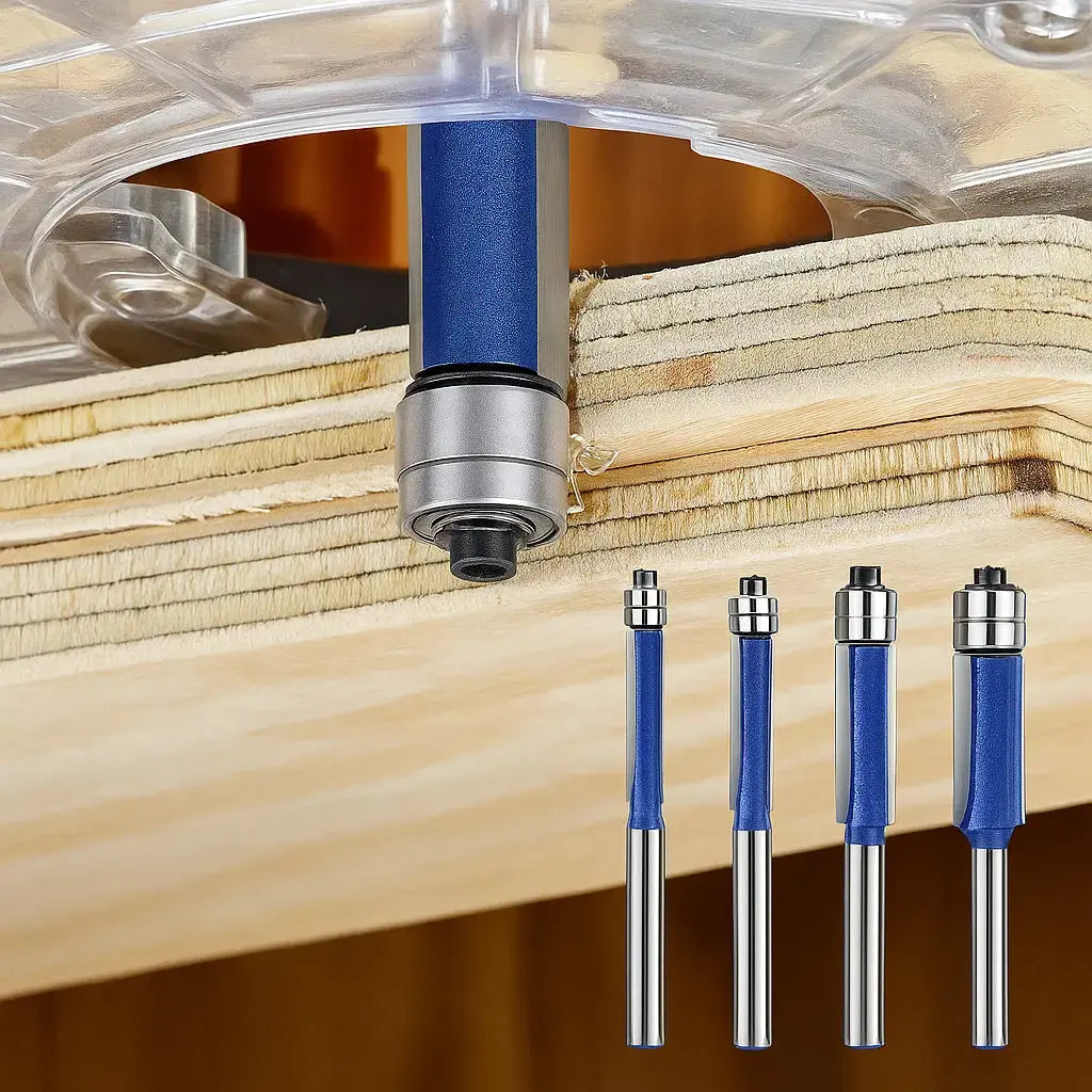 Bündiger Fräser-Set 4-teilig – Saubere Kanten auf jedem Material Zorenza
