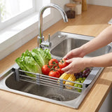 Draining basket for sink made of stainless steel – extendable