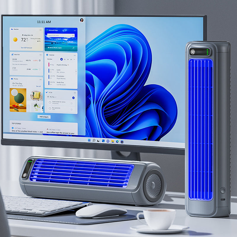 Tischventilator USB wiederaufladbar mit LED-Beleuchtung -    Zorenza