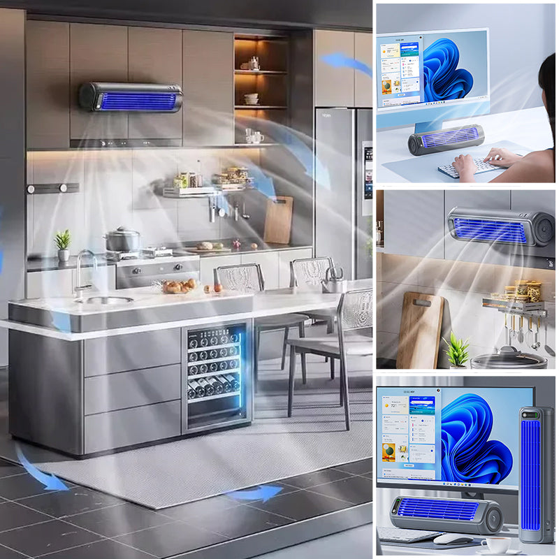 Tischventilator USB wiederaufladbar mit LED-Beleuchtung -    Zorenza