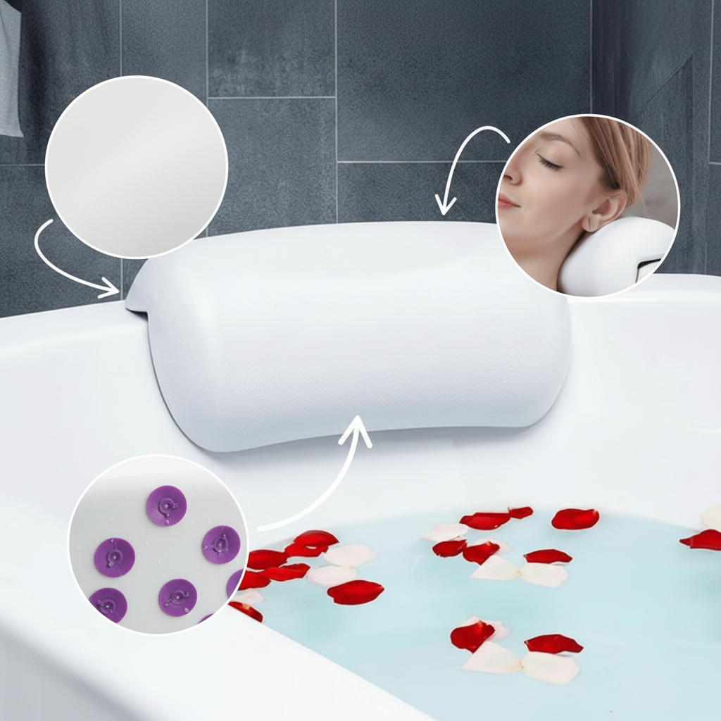 Badewannenkissen mit Saugnapf – Stütze für Kopf & Nacken Zorenza