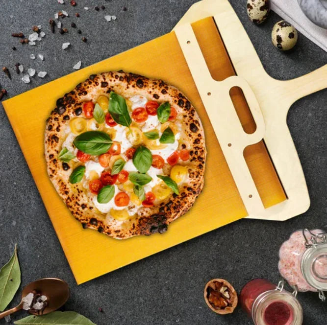 Pizzaheber Holz mit Edelstahl-Klinge – Profi-Design -    Zorenza