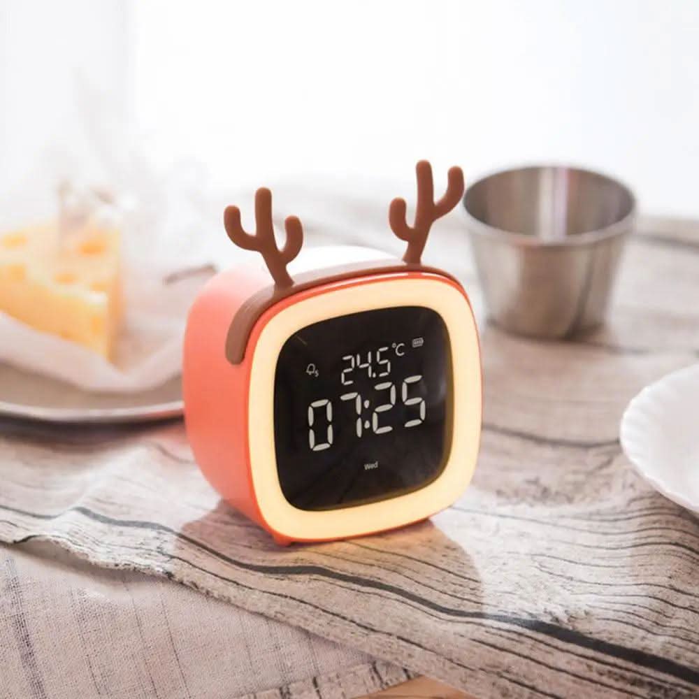 Kinderwecker LED mit Nachtlicht Tiermotiv -    Zorenza