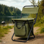 Klappstuhl mit Kühltasche – Outdoor-Stuhl für Camping und Angeln -    Zorenza