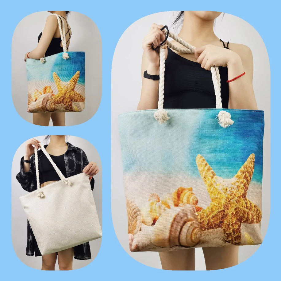 Strandtasche Leinen mit Meeresmotiv -    Zorenza