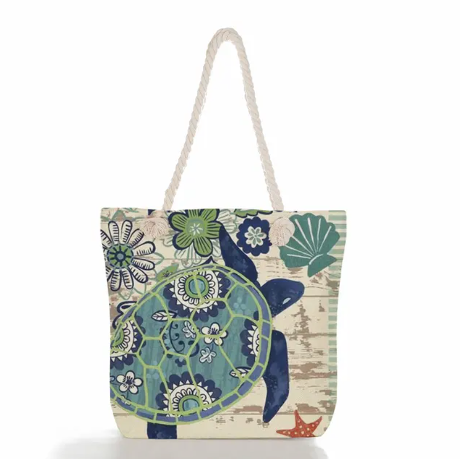 Strandtasche Leinen mit Meeresmotiv -    Zorenza