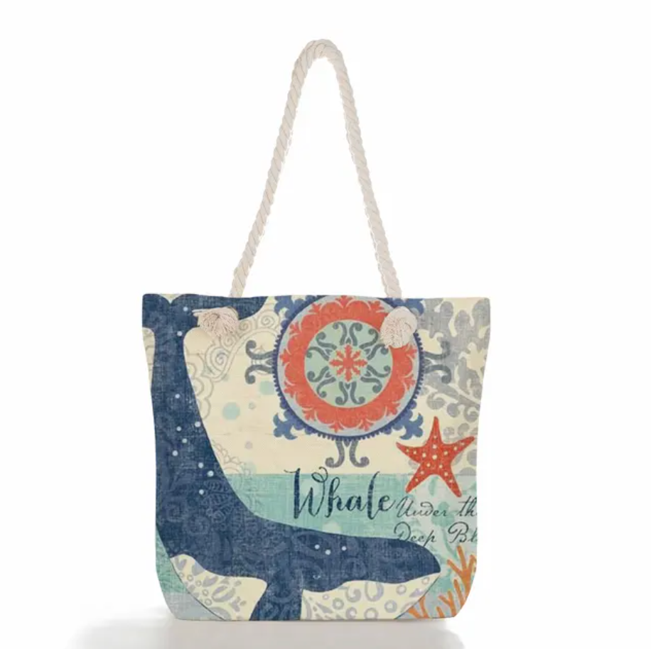 Strandtasche Leinen mit Meeresmotiv -    Zorenza