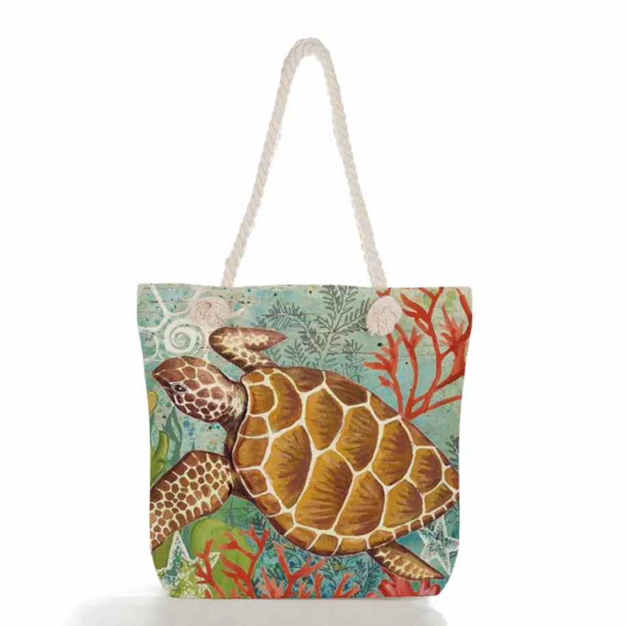 Strandtasche Leinen mit Meeresmotiv -    Zorenza