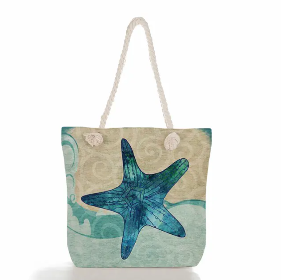 Strandtasche Leinen mit Meeresmotiv -    Zorenza