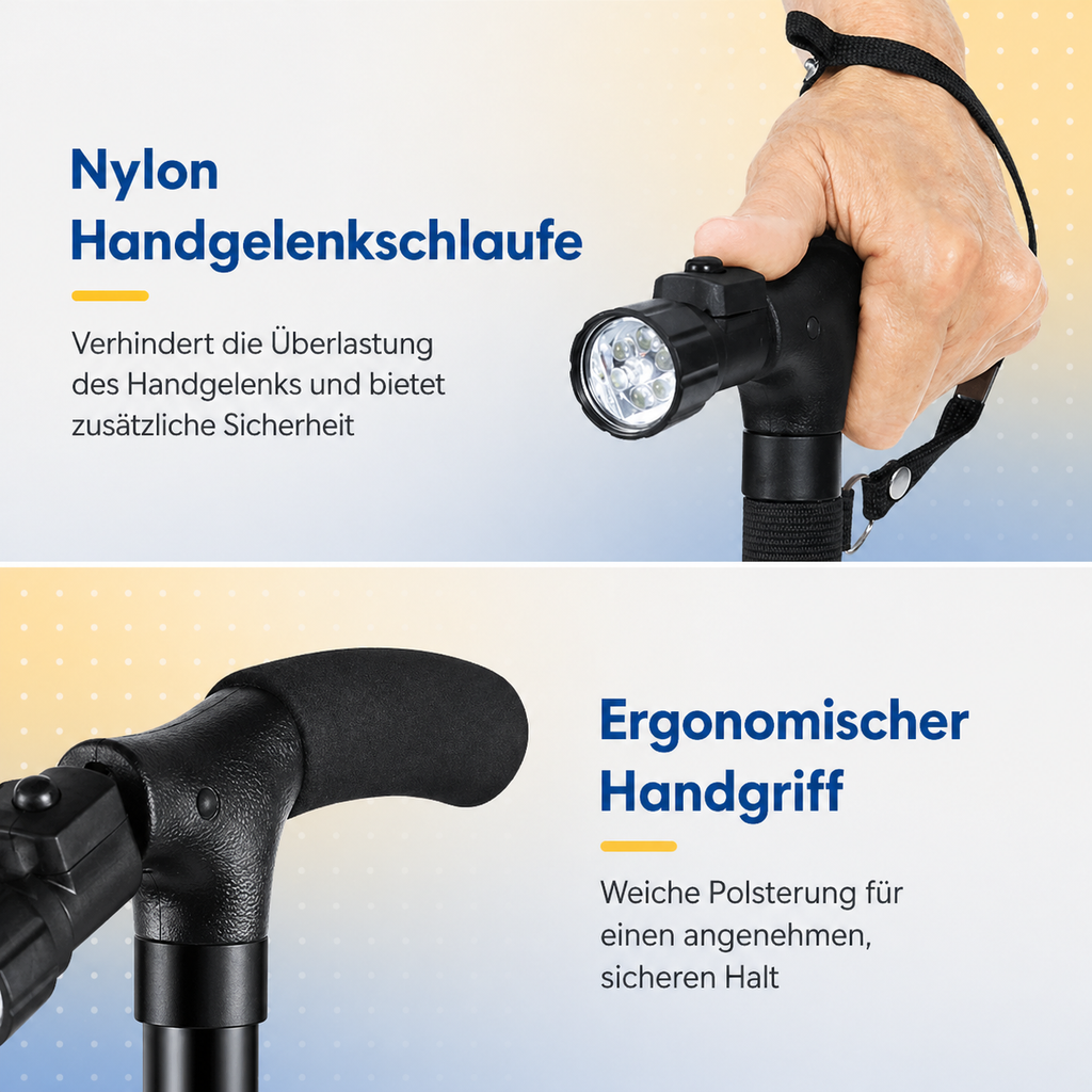 Gehstock höhenverstellbar mit LED-Beleuchtung -    Zorenza