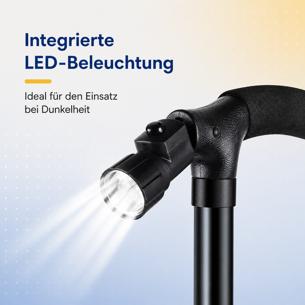 Gehstock höhenverstellbar mit LED-Beleuchtung -    Zorenza