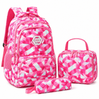 Schulrucksack-Set 3-teilig mit geometrischem Muster -    Zorenza