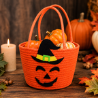 Halloween-Korb Zauberhut-Motiv – Geräumig mit robusten Griffen -    Zorenza