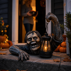 Zombie-Gartenfigur mit Laterne aus Resin -    Zorenza