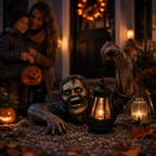 Zombie-Gartenfigur mit Laterne aus Resin -    Zorenza