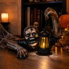 Zombie-Gartenfigur mit Laterne aus Resin -    Zorenza