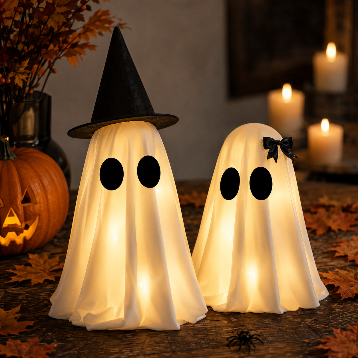 Geisterfiguren LED WeißBeleuchtete Halloween-Deko für Innenbereich -    Zorenza