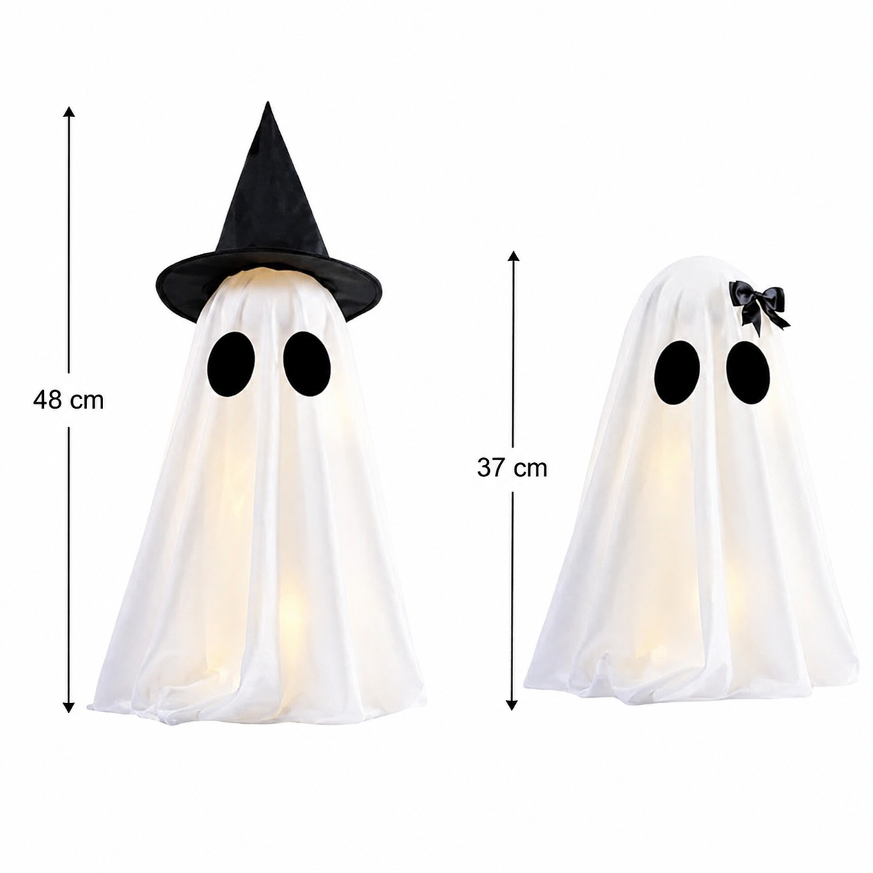 Geisterfiguren LED WeißBeleuchtete Halloween-Deko für Innenbereich -    Zorenza