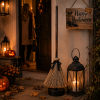Herbstkranz-Besen Deko mit Reisig-Optik für Halloween -    Zorenza