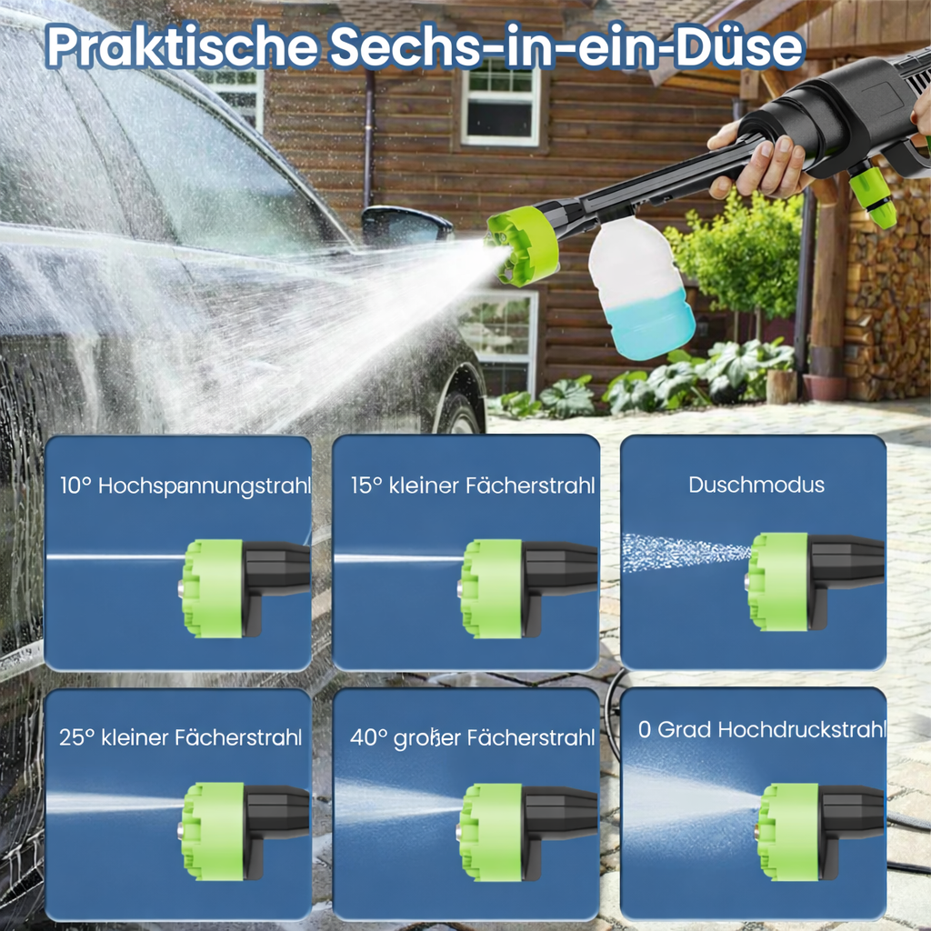 Kabelloser Akku-Hochdruckreiniger 24V – mit 5m Schlauch Zorenza